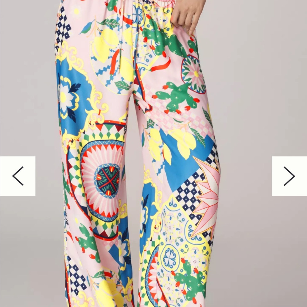 Anthropologie NWT Maeve Straight-Leg Pull-On Silk Pants - small - Picture 3 of 9